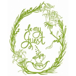 Floral frame embroidery design - Embroidery Design