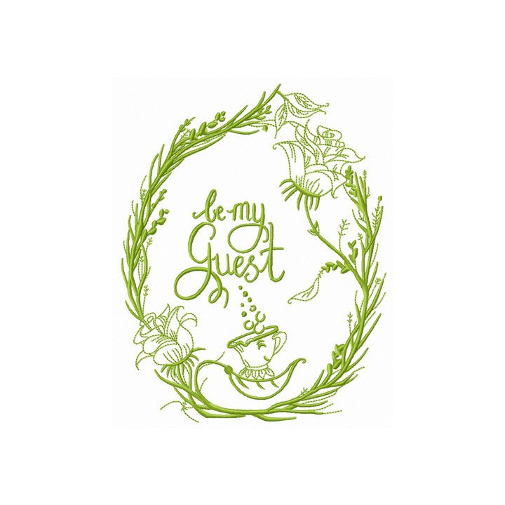 Floral frame embroidery design - Embroidery Design