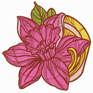Pink daffodil embroidery design - Embroidery Design