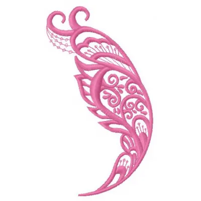 Feather 18 embroidery design showcasing delicate wings, perfect for embellishing garments and accessories.