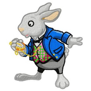 White rabbit 2 embroidery design - Embroidery Design