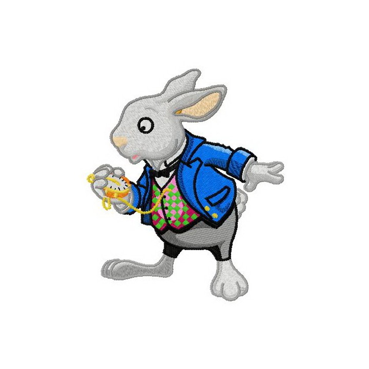 White rabbit 2 embroidery design - Embroidery Design