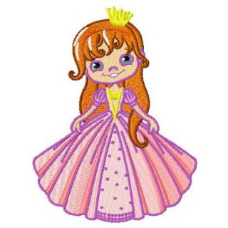 Pretty princess embroidery design - Embroidery Design