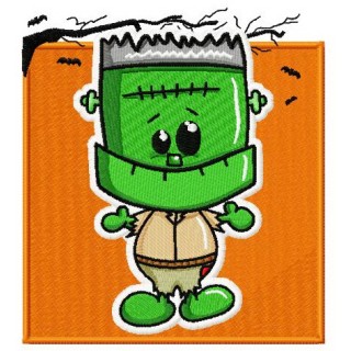 Cute Frankenstein embroidery design - Embroidery Design