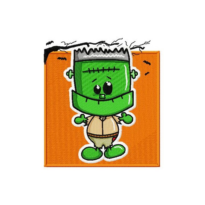 Cute Frankenstein embroidery design - Embroidery Design