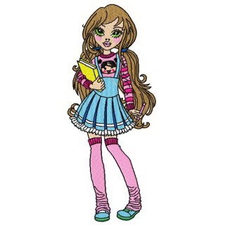 Schoolgirl 2 embroidery design - Embroidery Design