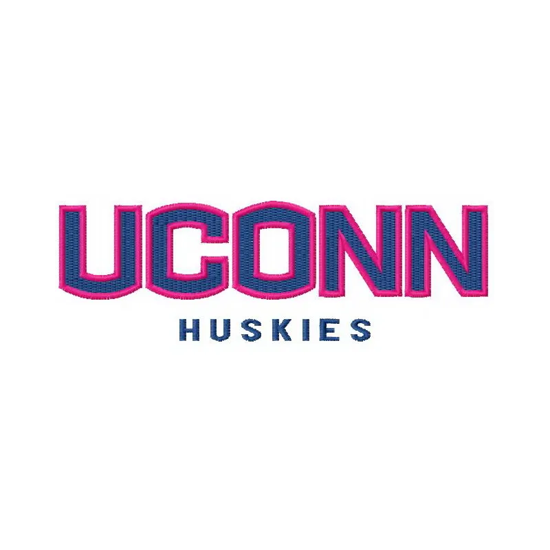Connecticut Huskies logo 4 embroidery design showcasing the iconic mascot for college sports enthusiasts.