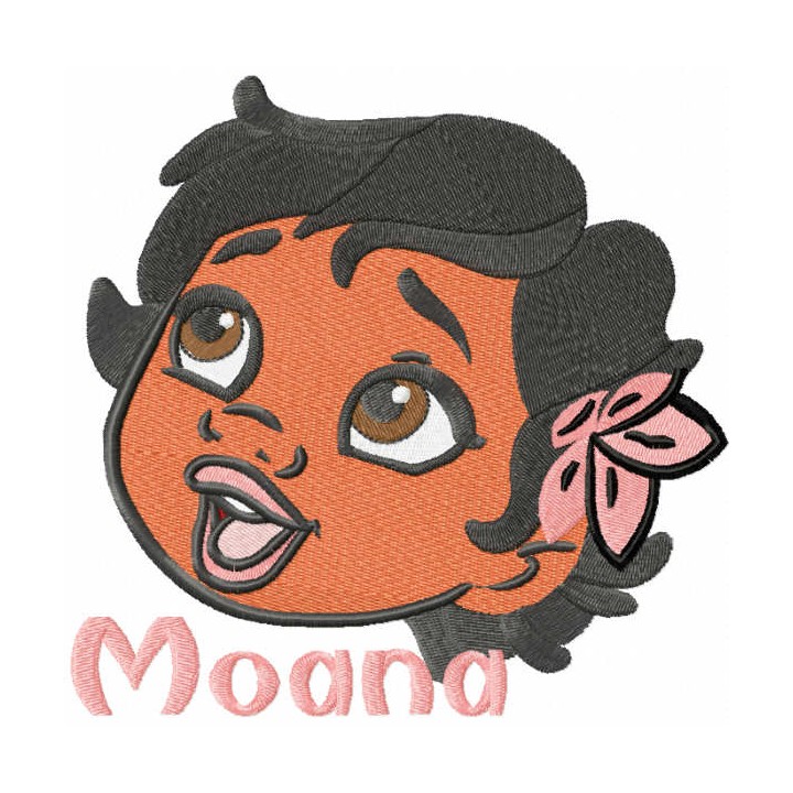 Cute Moana girl embroidery design - Embroidery Design