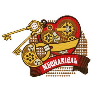 Mechanical heart 3 embroidery design - Embroidery Design