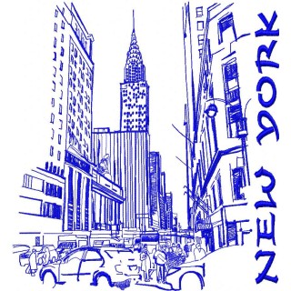 New York 3 embroidery design - Embroidery Design