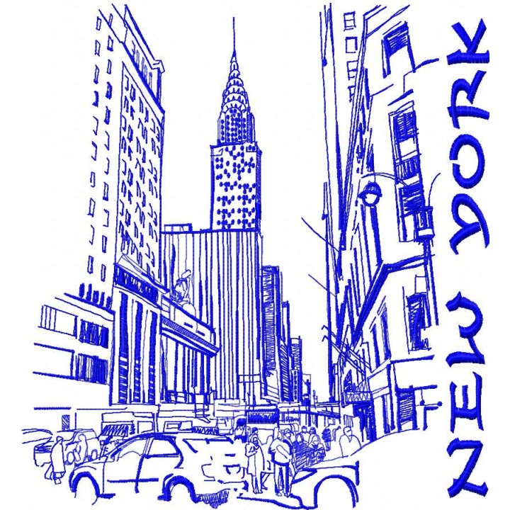 New York 3 embroidery design - Embroidery Design