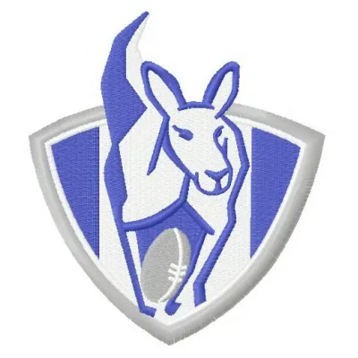 Kangaroos logo 2 embroidery design featuring an iconic sports emblem for Australian Football League enthusiasts.