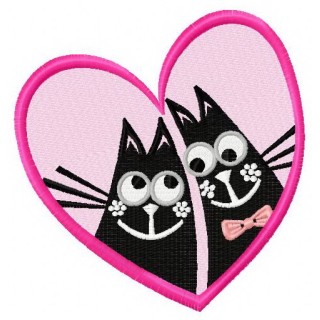 Cat's love 2 embroidery design - Embroidery Design