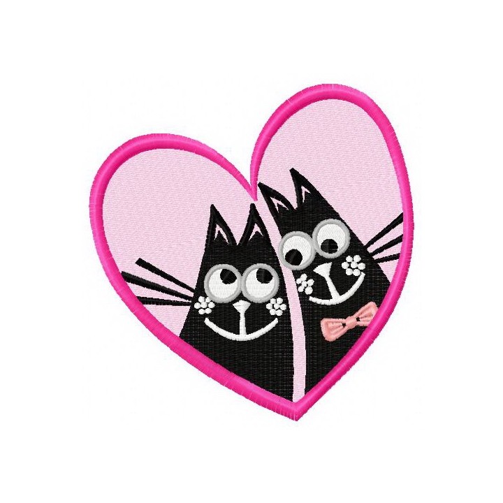 Cat's love 2 embroidery design - Embroidery Design