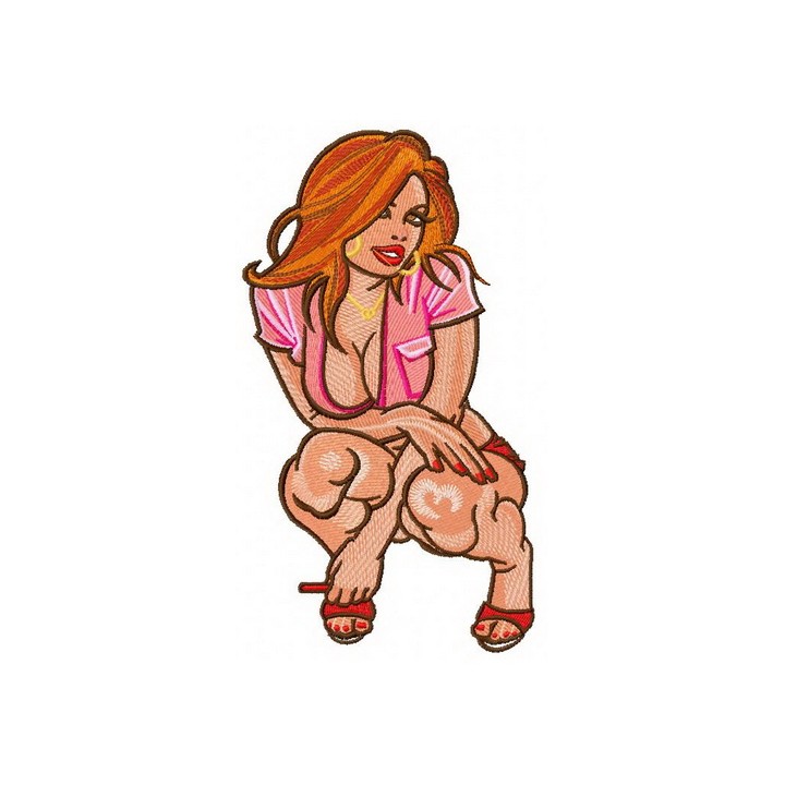 Sexy brunette 2 embroidery design - Embroidery Design