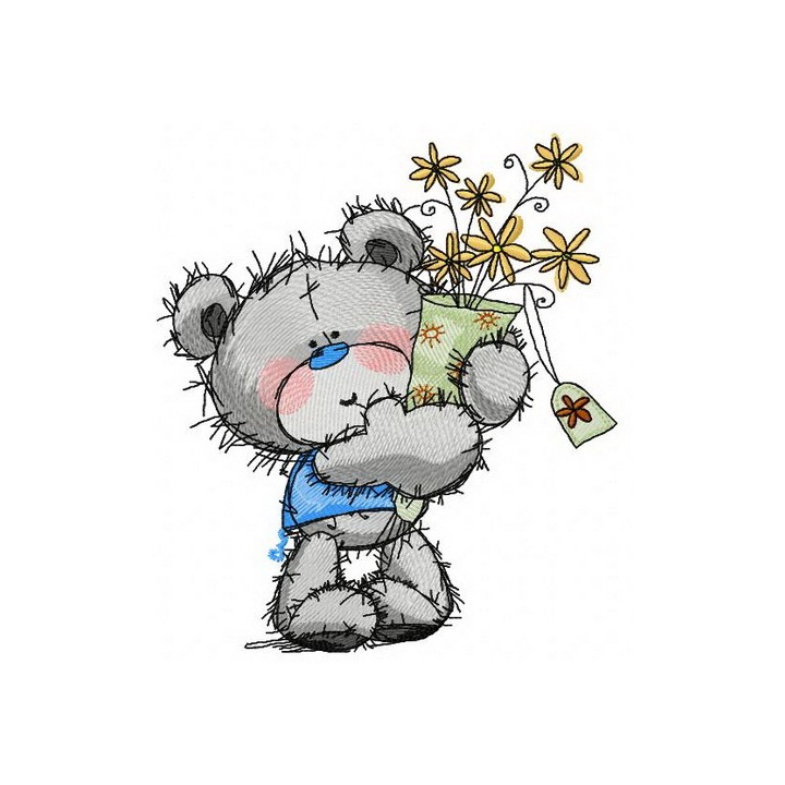 Teddy's bouquet 2 embroidery design - Embroidery Design