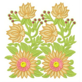 Dahlias embroidery design - Embroidery Design