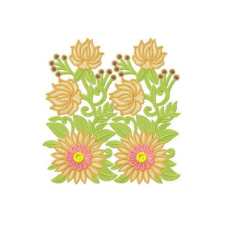 Dahlias embroidery design - Embroidery Design