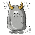 Dusty monster embroidery design preview showcasing a whimsical monster ideal for children's clothing and accessories.