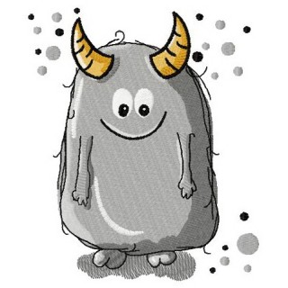 Dusty monster embroidery design - Embroidery Design