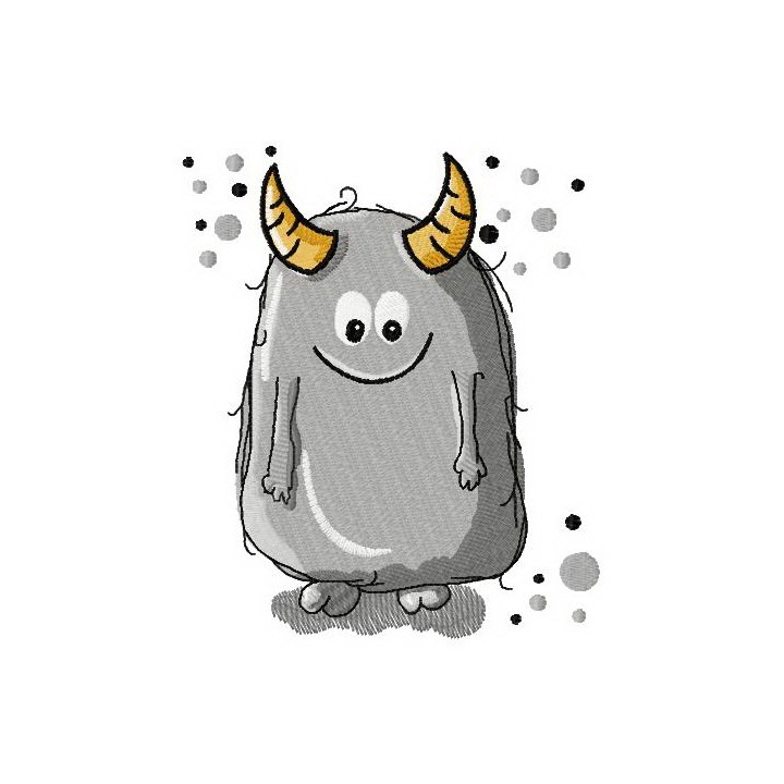 Dusty monster embroidery design - Embroidery Design