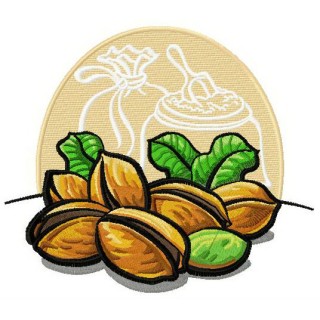Pistachios embroidery design - Embroidery Design