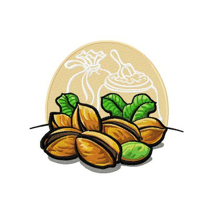 Pistachios embroidery design - Embroidery Design