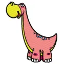 Spotty embroidery design featuring playful dinosaur motifs, ideal for stitching on t-shirts and baby onesies.