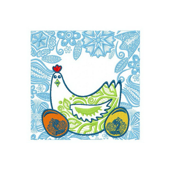Easter hen 2 embroidery design - Embroidery Design