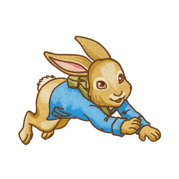Bunny in a hurry 2 embroidery design - Embroidery Design