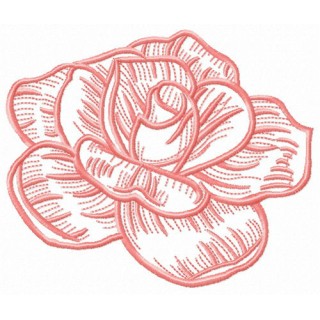 Pink rose flower embroidery design - Embroidery Design
