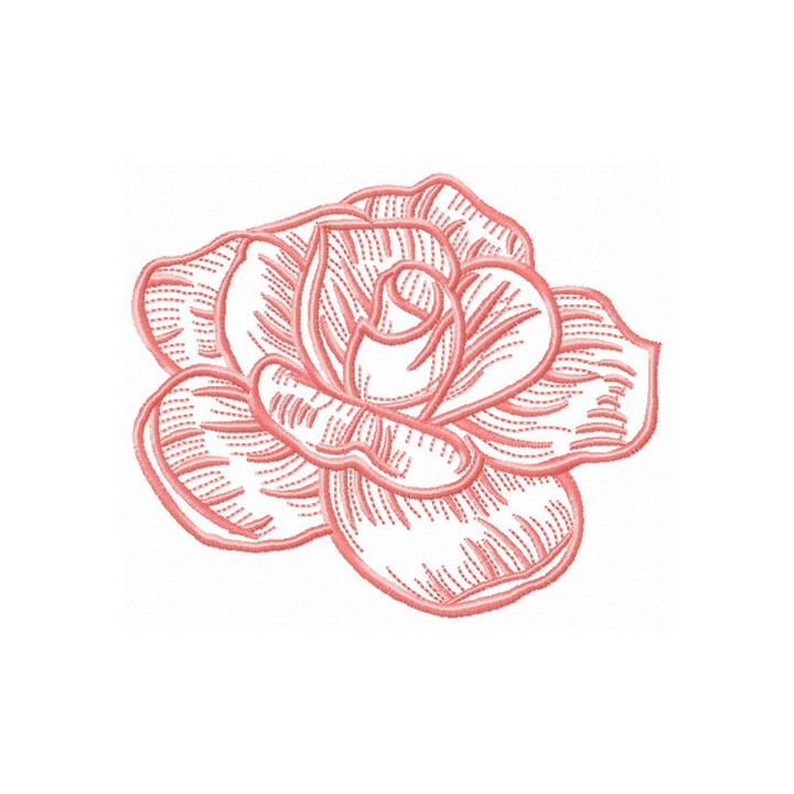 Pink rose flower embroidery design - Embroidery Design