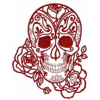 Skull and rose 2 embroidery design - Embroidery Design