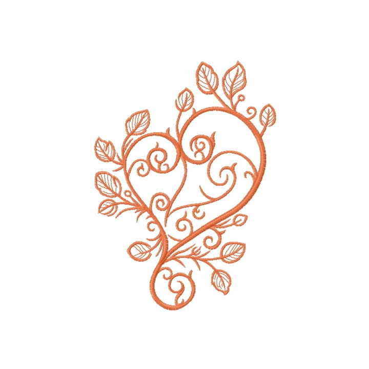 Spring heart embroidery design - Embroidery Design