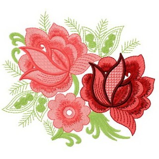 Pink bouquet embroidery design - Embroidery Design