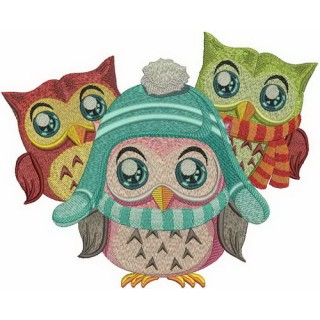 Owl's team embroidery design - Embroidery Design
