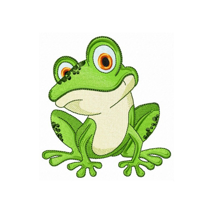 Friendly frog embroidery design - Embroidery Design