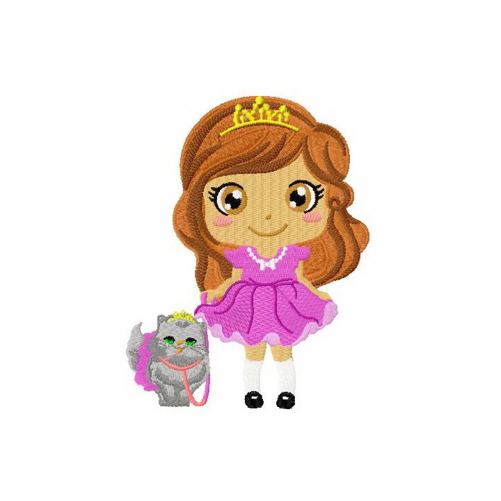 Fluffy royal pet embroidery design - Embroidery Design