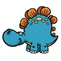 Adorable stegosaurus embroidery design showcasing a playful dinosaur motif, perfect for baby onesies or children's apparel.