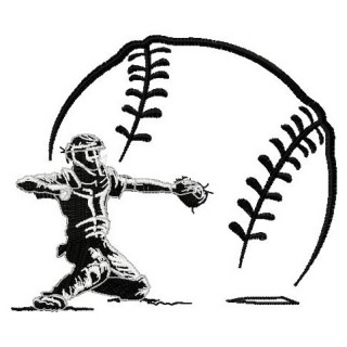 Baseball player 9 embroidery design - Embroidery Design