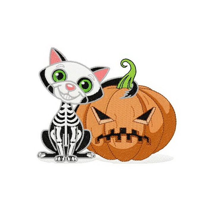 Cat's halloween embroidery design - Embroidery Design