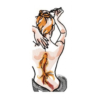 Tattooed sexy girl 2 embroidery design - Embroidery Design