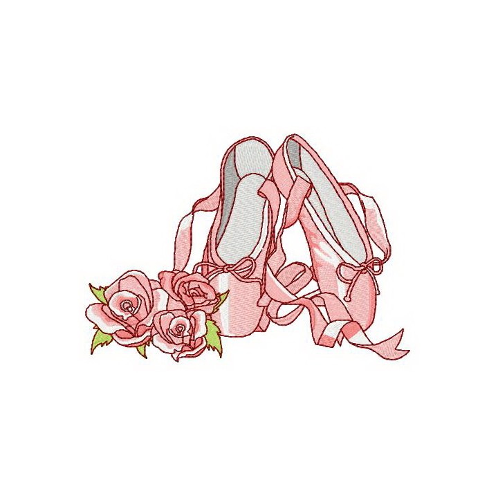 Pointe shoes embroidery design - Embroidery Design