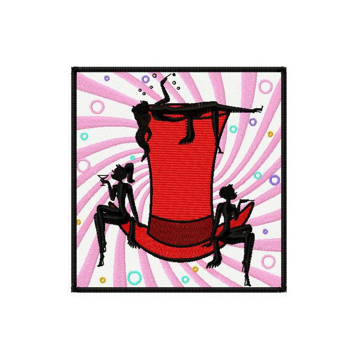 Hypnotic hat  embroidery design - Embroidery Design