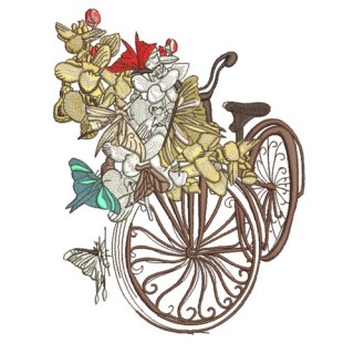 Spring bicycle 2 embroidery design - Embroidery Design