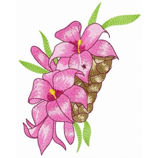 Hair decoration with lilies embroidery design - Embroidery Design