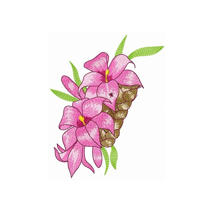 Hair decoration with lilies embroidery design - Embroidery Design