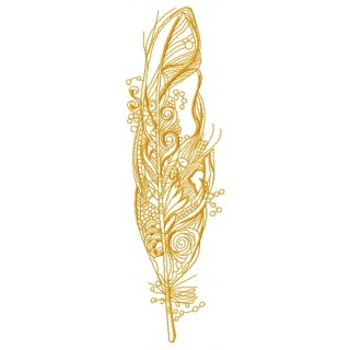 Amazing feather one color embroidery design - Embroidery Design