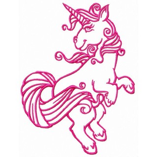 Unicorn prancing embroidery design - Embroidery Design