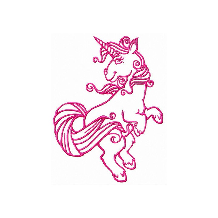 Unicorn prancing embroidery design - Embroidery Design